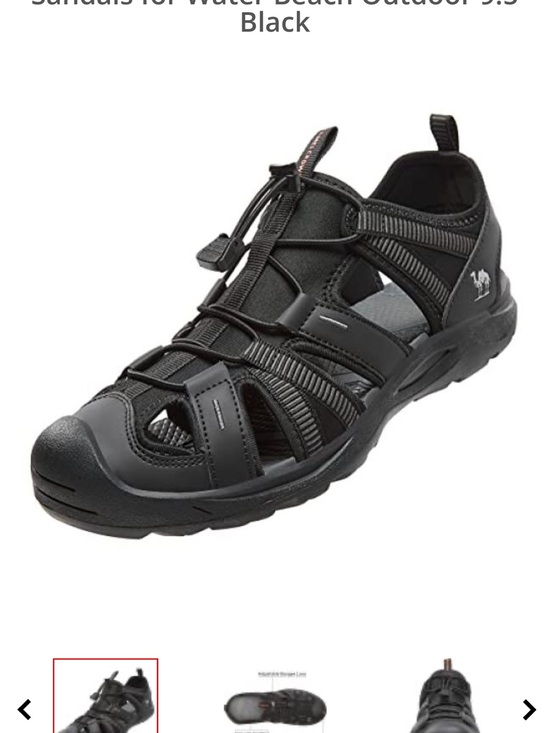 Men\'s All-Black Closed-Toe Sport Sandal with Quick-Lace… NWT! Size 10 clean home